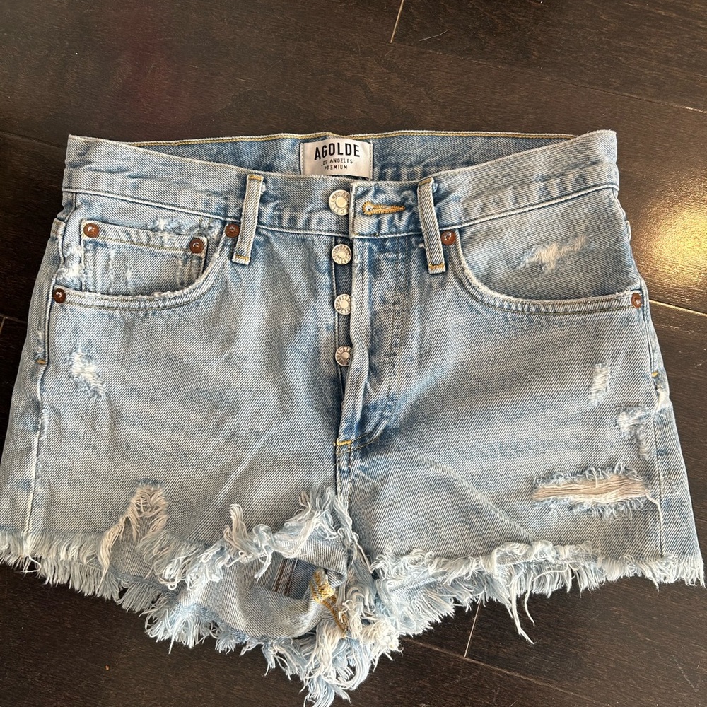AGolde distressed denim shorts